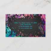 Splash Butterfly Wasserfarbe Schwarz Visitenkarte (Rückseite)