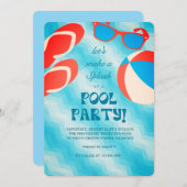Splash & Chill Summer Pool Party Einladung (Vorne/Hinten)