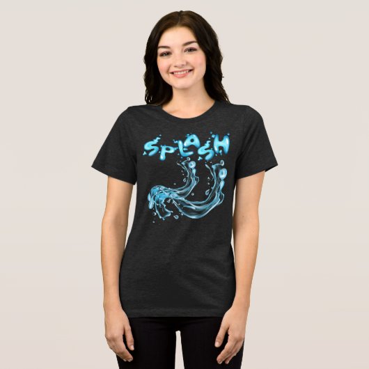 Splash! Dynamic Water Burst T-Shirt Tri-Blend Shirt (Vorderseite voll)