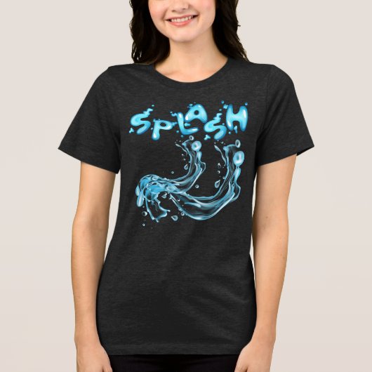 Splash! Dynamisches Wasser-Burst-T-Shirt Tri-Blend Shirt (Vorderseite)