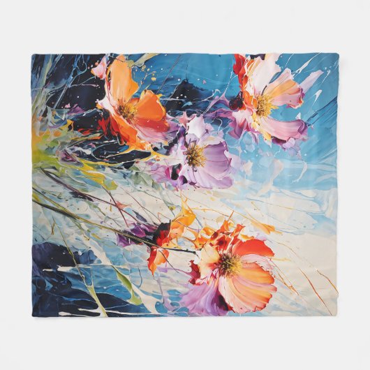Splash floral art fleecedecke (Vorderseite (Horizontal))