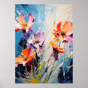 Splash floral art poster