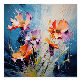 Splash floral art poster