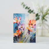 Splash floral art postkarte (Stehend Vorderseite)