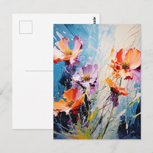 Splash floral art postkarte (Vorne/Hinten)