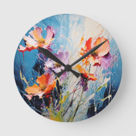 Splash floral art runde wanduhr