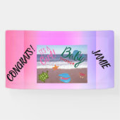 Splash for Joy: Baby Girl Shower Celebration Pink Banner (Horizontal)