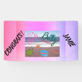 Splash for Joy: Baby Girl Shower Celebration Pink Banner