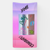 Splash for Joy: Baby Girl Shower Celebration Pink Banner (Vertikal)