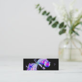 Splash Fraktal Art Black Mini Visitenkarte (Stehend Vorderseite)