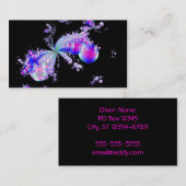 Splash Fraktal Art Black Visitenkarte (Vorne/Hinten)