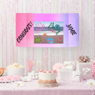 Splash Für Freude: Baby Mädchen Shower Feier Rosa Banner