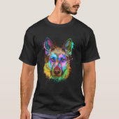 Splash Ger Shepherd Gsd T-Shirt (Vorderseite)