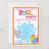 Splash Girls Pool Party Einladung (Vorderseite)