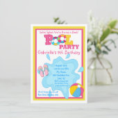 Splash Girls Pool Party Einladung (Stehend Vorderseite)