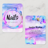 Splash Holographic Polish Elegante Moderne Nägel Visitenkarte (Vorne/Hinten)