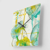 Splash I Quadratische Wanduhr (Winkel)