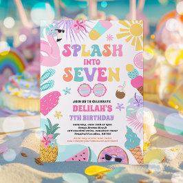 Splash in Seven Tropical Beach 7. Geburtstag Einladung