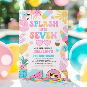 Splash in Seven Tropical Beach 7. Geburtstag Einladung