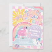 Splash in to Ten Retro Groovy Daisy 10th Birthday  Einladung (Vorderseite)