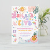 Splash Into Five Pool Party Summer 5th Birthday Einladung (Stehend Vorderseite)
