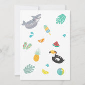 Splash Into Five Summer Party 5th Birthday Einladung (Rückseite)