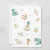 Splash Into Six Beach Party Summer 6th Birthday Einladung (Rückseite)