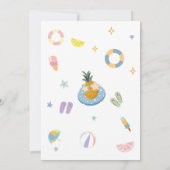 Splash Into Six Pool Party Summer 6th Birthday Einladung (Rückseite)