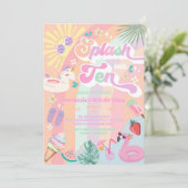 Splash Into Ten Summer Rainbow Sun 10th Birthday  Einladung (Stehend Vorderseite)