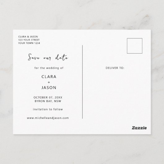 Splash Kalender Foto Save the Date Einladung Postkarte (Rückseite)