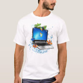 Splash Laptop Frutiger Aero T-Shirt (Vorderseite)