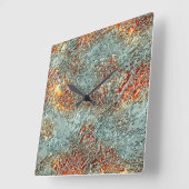 Splash matte Metall schmolzen auf lebendig orange  Quadratische Wanduhr (Winkel)