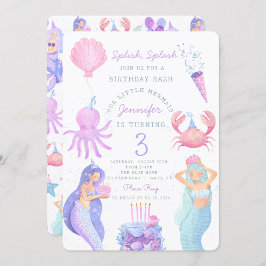 Splash Mermaid Birthday Bash Einladung