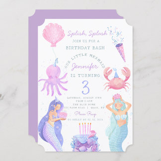 Splash Mermaid Birthday Bash Einladung