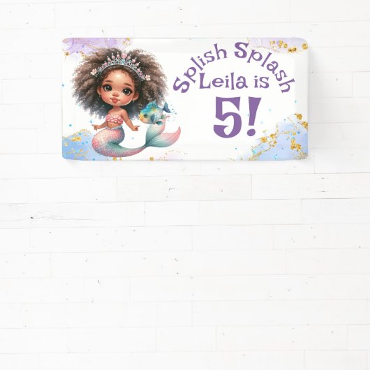 Splash Mermaid Party Birthday Banner (InSitu)