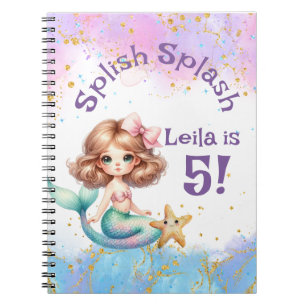 Splash Mermaid Party Birthday Memory Book Notizblock