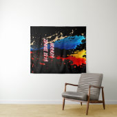 SPLASH mit RED, YELLOW und BLUE Tapestry Wandteppich (Beispiel (Horizontal))