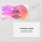 Splash of Lila and Pink Your Name & Title, ZEA Visitenkarte (Vorne/Hinten)