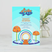 Splash Pad Birthday Einladung (Stehend Vorderseite)