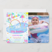 Splash Pad Birthday Foto Einladung (Vorderseite)