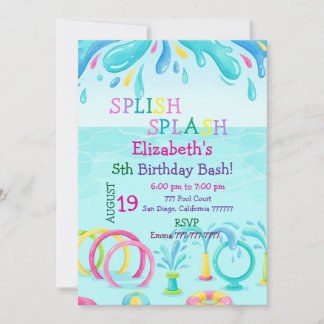 Splash Pad Birthday Invitation / Water Park / Girl Einladung