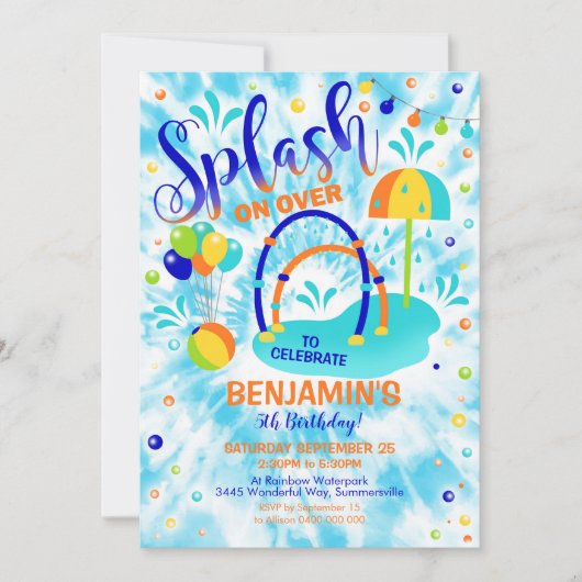 Splash Pad Party Einladung Waterpark Locarno (Vorderseite)