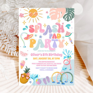 Splash Pad Party Pool Party Sommer Geburtstag Einladung