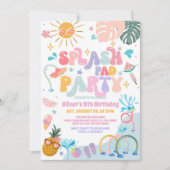 Splash Pad Party Pool Party Summer Birthday Einladung (Vorderseite)
