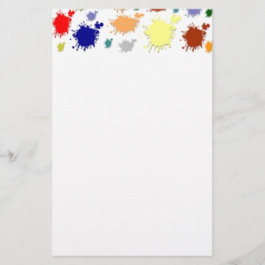 Splash Paint Stationery Briefpapier (Vorderseite)