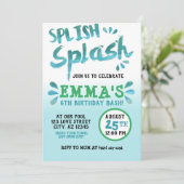 Splash Park Party Summer Boy's Birthday Einladung (Stehend Vorderseite)