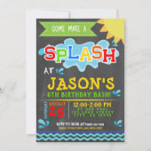 Splash Park Party Summer Boy's Birthday Einladung (Vorderseite)