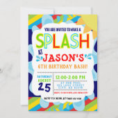 Splash Park Party Summer Boy's Birthday Einladung (Vorderseite)