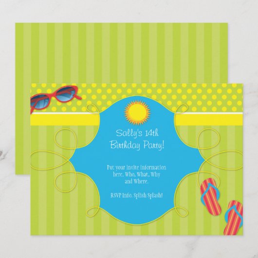 Splash-Party Einladung (Vorne/Hinten)