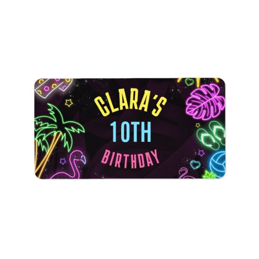 Splash-Party glänzen Party bearbeiten Adressaufkleber (Vorne)